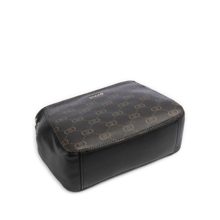 LIU JO - Borsa a spalla in ecopelle con logo monogramma all over