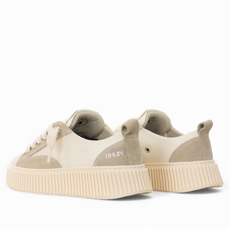 RHUN - Baskets 2027 Treble Beige Cuir Grain