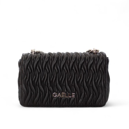 GAELLE PARIS - Sac en cuir matelassé avec logo - Couleur: Noir,Taille: TU