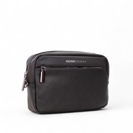 MOMO DESIGN - Cartera de piel sintética saffiano con logotipo