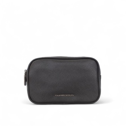 MOMO DESIGN - Cartera de piel sintética saffiano con logotipo