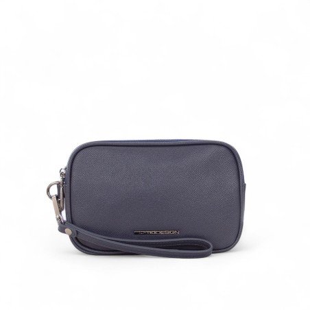 MOMO DESIGN - Cartera de piel sintética saffiano con logotipo