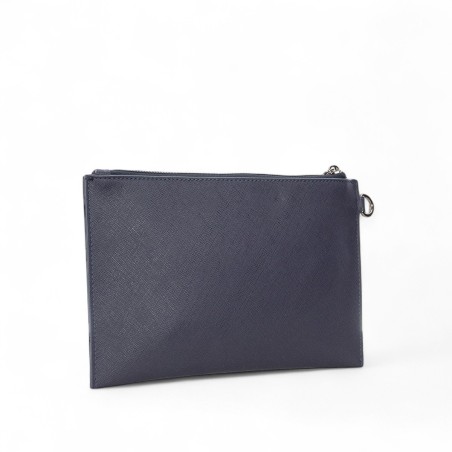 MOMO DESIGN - Cartera de piel sintética saffiano con logotipo