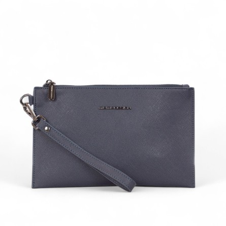 MOMO DESIGN - Cartera de piel sintética saffiano con logotipo