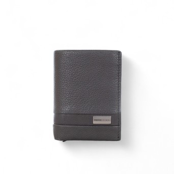 MOMO DESIGN - Tumbled leather card holder with logo