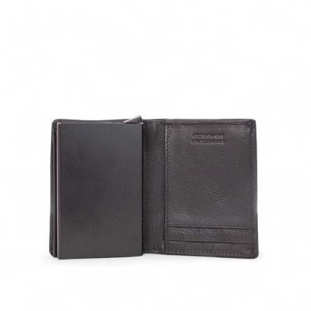 MOMO DESIGN - Tumbled leather card holder with logo