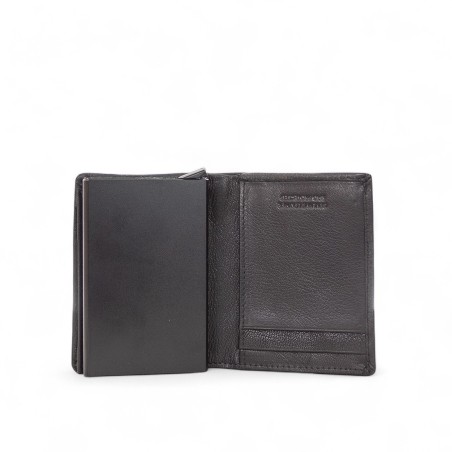 MOMO DESIGN - Tumbled leather card holder with logo