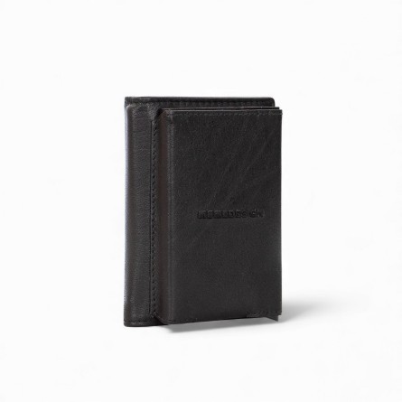 MOMO DESIGN - Porte-cartes en cuir avec logo - Couleur: Noir,Taille: TU