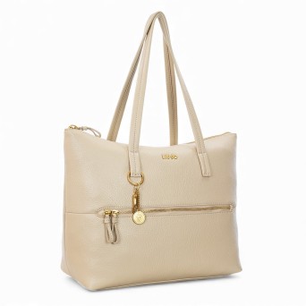 LIU JO - Faux leather shopping bag with logo 2