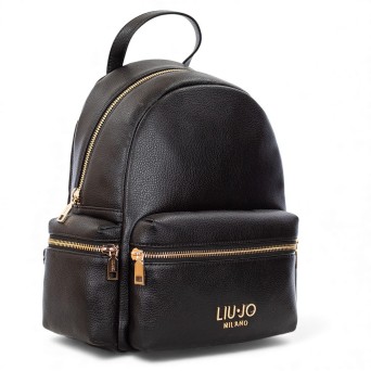 LIU JO - Faux leather backpack with logo 2