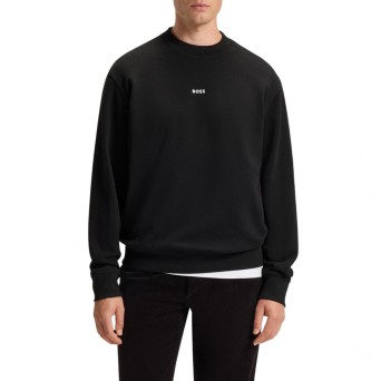 BOSS - Relaxed fit cotton terry sweatshirt with logo 2