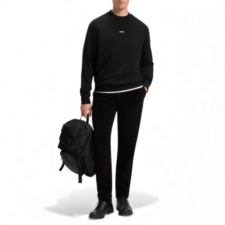 BOSS - Felpa relaxed fit in terry di cotone con logo