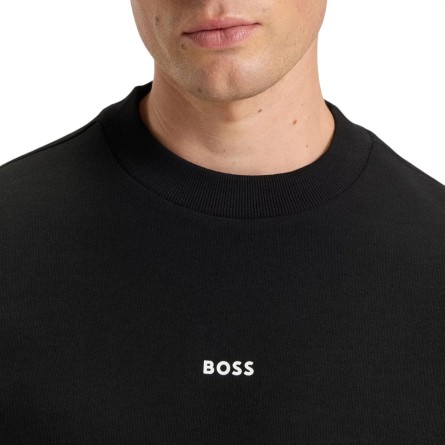 BOSS - Sudadera relaxed fit en algodón de rizo con logo