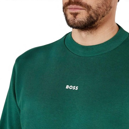 BOSS - Sudadera relaxed fit en algodón de rizo con logo