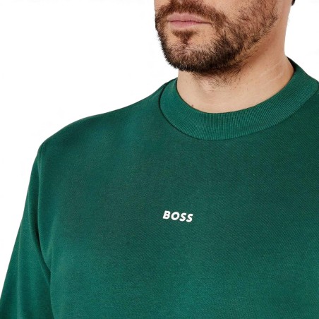 BOSS - Sweat en coton éponge à coupe décontractée avec logo