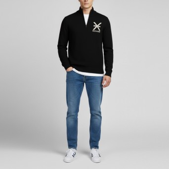 JOHN RICHMOND - Zip and Logo Sweater