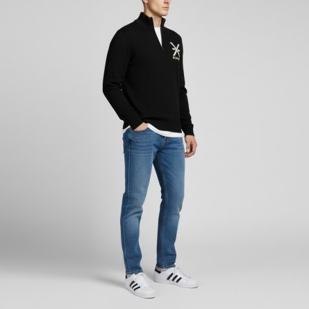 JOHN RICHMOND - Maglia con zip e logo