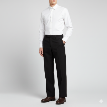 OUT/FIT - Pantalón clásico con cierre de cremallera y botón