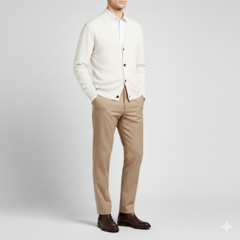 OUT/FIT - Pantalon classique avec fermeture à glissière et bouton 2