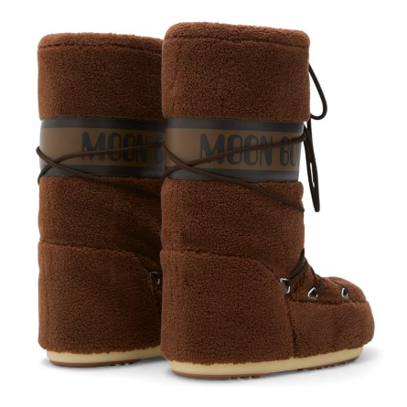 MOON BOOT - Botte Icône en Teddy - Couleur: Marron,Taille: 35/38