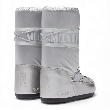 MOON BOOT - Botte en satin Icon Glance - Couleur: Argento,Taille: 35/38