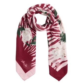 LIU JO - Foulard con stampa floreale effetto zebra