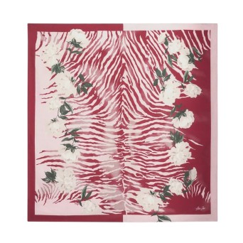 LIU JO - Foulard con stampa floreale effetto zebra 2