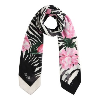 LIU JO - Foulard con stampa floreale effetto zebra