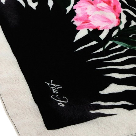 LIU JO - Bufanda con estampado floral efecto cebra