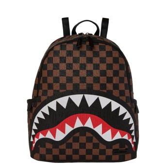 SPRAYGROUND - Mochila Shark Classic Check Marrón