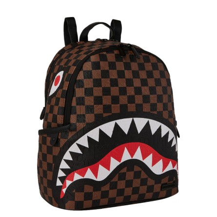 SPRAYGROUND - Shark Classic Check Brauner Rucksack