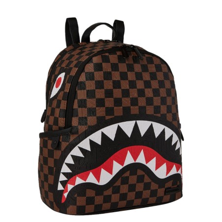 SPRAYGROUND - Sac à dos Shark Classic Check Brown