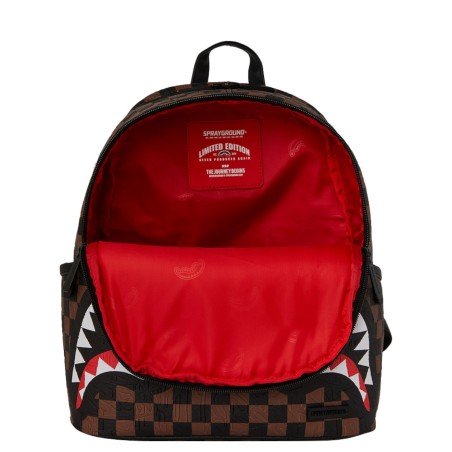 SPRAYGROUND - Mochila Shark Classic Check Marrón
