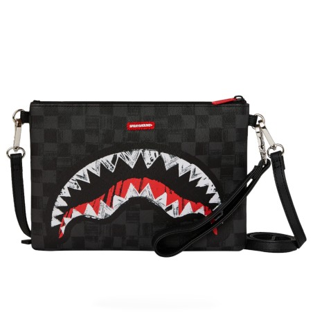 SPRAYGROUND - Pochette Graffiti Check Shark Crossbody