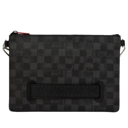 SPRAYGROUND - Graffiti Check Shark Crossbody Clutch Tasche