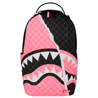 SPRAYGROUND - Mochila de cuadros Split Pink Shark