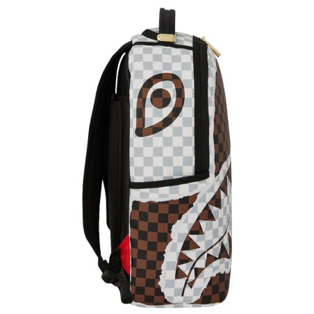 SPRAYGROUND - Brown & White Shark Split Check Backpack