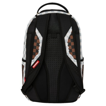 SPRAYGROUND - Brauner & weißer Hai-Rucksack mit geteiltem Karo