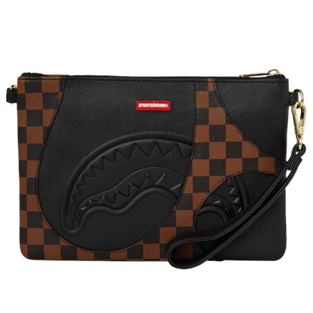 SPRAYGROUND - Sharkpology Brown Crossbody Clutch Bag