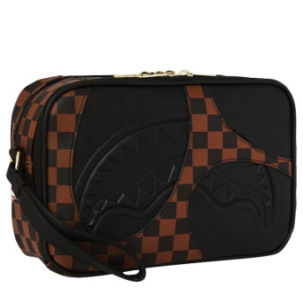 SPRAYGROUND - Pochette Sharkpology Check Brown 2