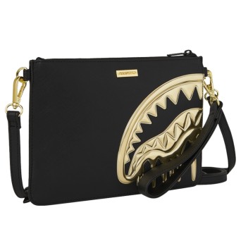 SPRAYGROUND - Shark Bite Luxe Gold Clutch Bag 2
