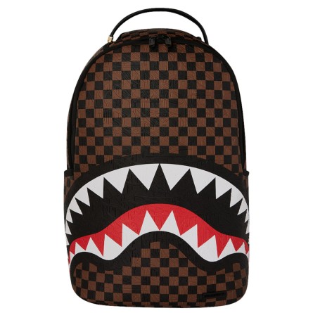 SPRAYGROUND - Sac à dos marron à carreaux requins