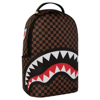 SPRAYGROUND - Sac à dos marron à carreaux requins 2