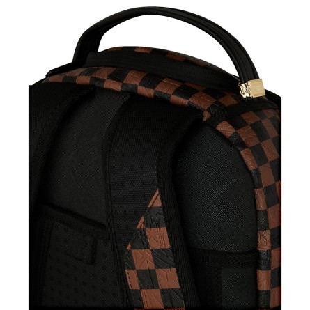 SPRAYGROUND - Sac à dos marron à carreaux requins