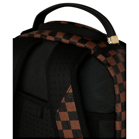 SPRAYGROUND - Mochila Marrón a Cuadros Tiburón