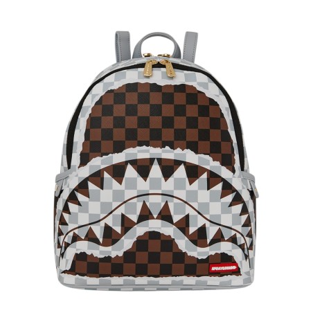 SPRAYGROUND - Rucksack Creme Braun Tear Check Savage