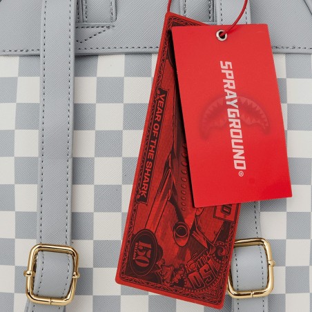 SPRAYGROUND - Mochila Cream Brown Tear Check Savage