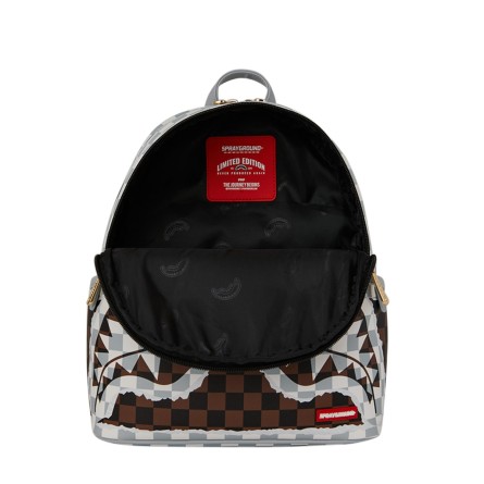 SPRAYGROUND - Backpack Cream Brown Tear Check Savage