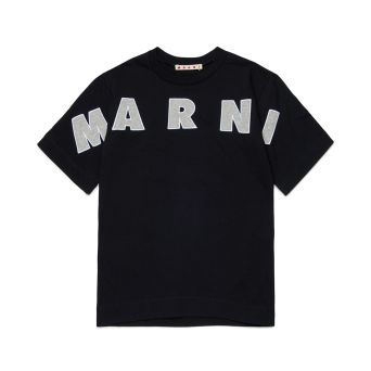 MARNI - Camiseta unisex infantil con logotipo bordado