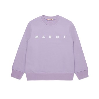 MARNI - Felpa girocollo da bambina con logo lettering